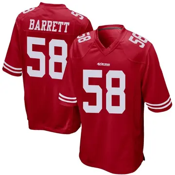 Men's Alex Barrett San Francisco 49ers Game Red Team Color Jersey