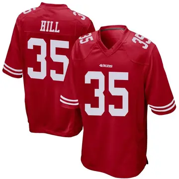 Men's Brian Hill San Francisco 49ers Game Red Team Color Jersey