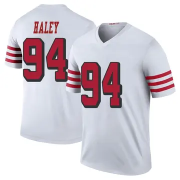 Men's Charles Haley San Francisco 49ers Legend White Color Rush Jersey