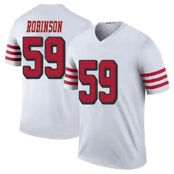 Men's Curtis Robinson San Francisco 49ers Legend White Color Rush Jersey