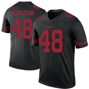 Men's Doug Middleton San Francisco 49ers Legend Black Color Rush Jersey