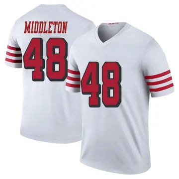 Men's Doug Middleton San Francisco 49ers Legend White Color Rush Jersey