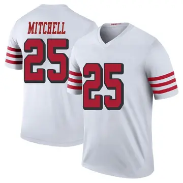 Men's Elijah Mitchell San Francisco 49ers Legend White Color Rush Jersey