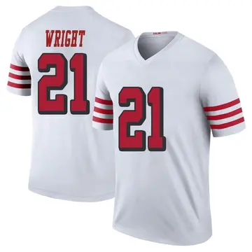 Men's Eric Wright San Francisco 49ers Legend White Color Rush Jersey