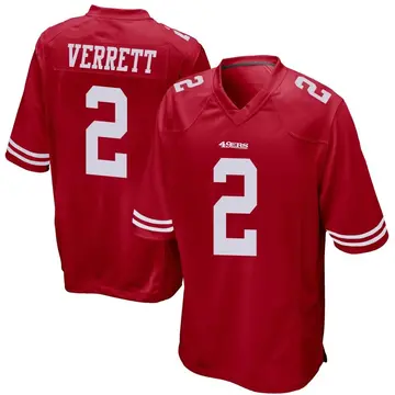 Men's Jason Verrett San Francisco 49ers Game Red Team Color Jersey