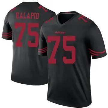 Men's Jon Halapio San Francisco 49ers Legend Black Color Rush Jersey