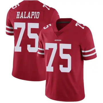 Men's Jon Halapio San Francisco 49ers Limited Red Team Color Vapor Untouchable Jersey