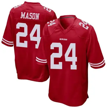 Men's Jordan Mason San Francisco 49ers Game Red Team Color Jersey