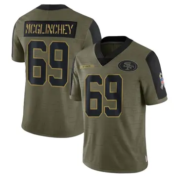 Men's Mike McGlinchey San Francisco 49ers Limited Olive 2021 Salute To Service Jersey