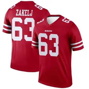 Men's Nick Zakelj San Francisco 49ers Legend Scarlet Jersey