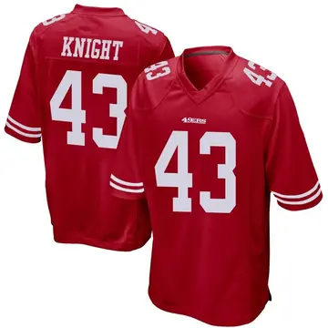 Men's Qwuantrezz Knight San Francisco 49ers Game Red Team Color Jersey