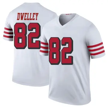 Men's Ross Dwelley San Francisco 49ers Legend White Color Rush Jersey