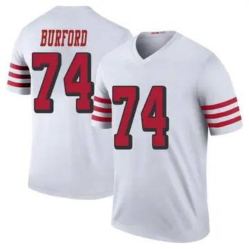 Men's Spencer Burford San Francisco 49ers Legend White Color Rush Jersey