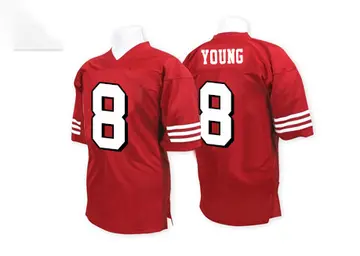 Men's Steve Young San Francisco 49ers Authentic Red Team Color 75TH Throwback Jersey