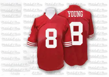 Men's Steve Young San Francisco 49ers Authentic Red Team Color Throwback Jersey