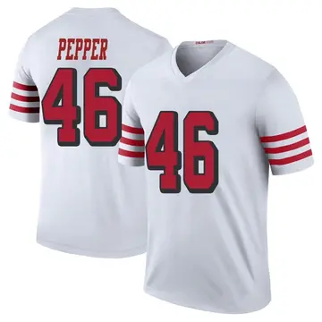 Men's Taybor Pepper San Francisco 49ers Legend White Color Rush Jersey