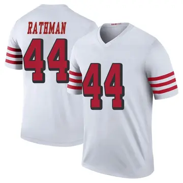 Men's Tom Rathman San Francisco 49ers Legend White Color Rush Jersey
