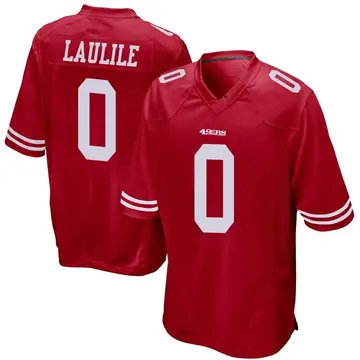 Men's Tomasi Laulile San Francisco 49ers Game Red Team Color Jersey