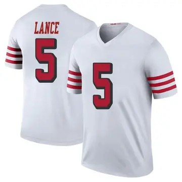 Men's Trey Lance San Francisco 49ers Legend White Color Rush Jersey