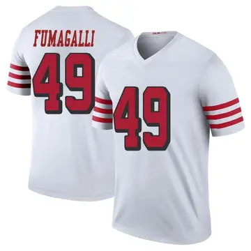Men's Troy Fumagalli San Francisco 49ers Legend White Color Rush Jersey