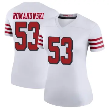 Women's Bill Romanowski San Francisco 49ers Legend White Color Rush Jersey