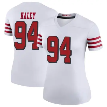 Women's Charles Haley San Francisco 49ers Legend White Color Rush Jersey