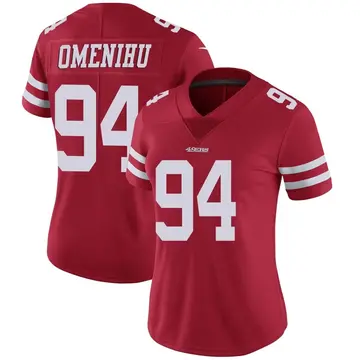 Women's Charles Omenihu San Francisco 49ers Limited Red Team Color Vapor Untouchable Jersey