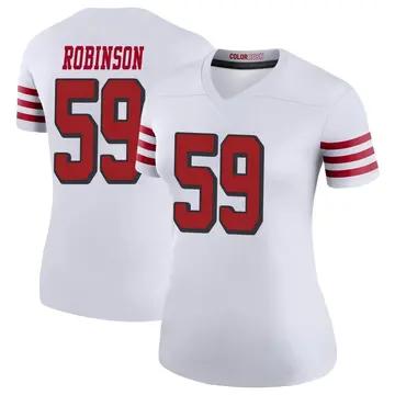Women's Curtis Robinson San Francisco 49ers Legend White Color Rush Jersey
