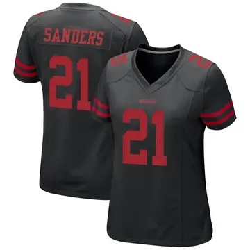 Women's Deion Sanders San Francisco 49ers Game Black Alternate Jersey