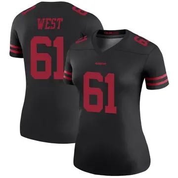 Women's Dohnovan West San Francisco 49ers Legend Black Color Rush Jersey
