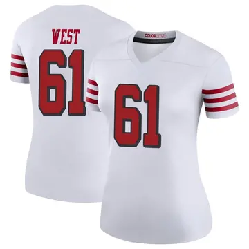 Women's Dohnovan West San Francisco 49ers Legend White Color Rush Jersey