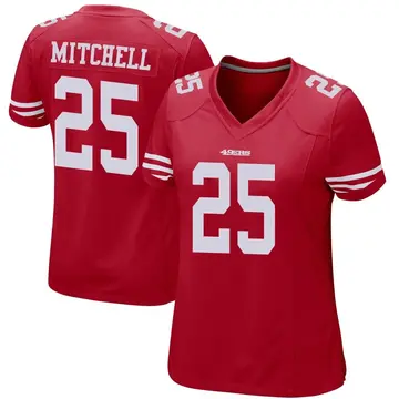 Women's Elijah Mitchell San Francisco 49ers Game Red Team Color Jersey