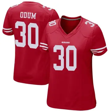 Women's George Odum San Francisco 49ers Game Red Team Color Jersey