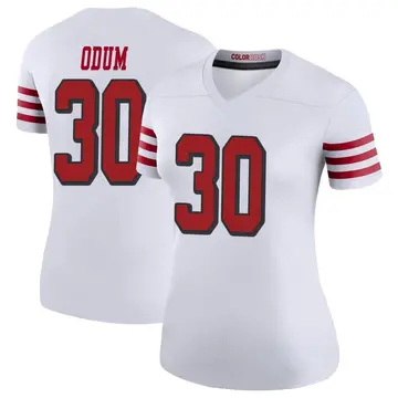 Women's George Odum San Francisco 49ers Legend White Color Rush Jersey