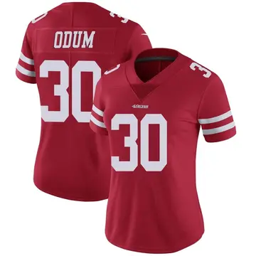Women's George Odum San Francisco 49ers Limited Red Team Color Vapor Untouchable Jersey