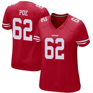 Women's Jason Poe San Francisco 49ers Game Red Team Color Jersey