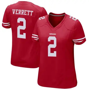 Women's Jason Verrett San Francisco 49ers Game Red Team Color Jersey