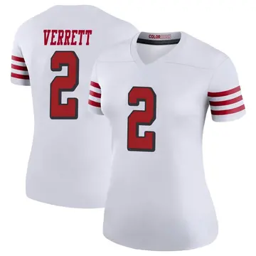 Women's Jason Verrett San Francisco 49ers Legend White Color Rush Jersey