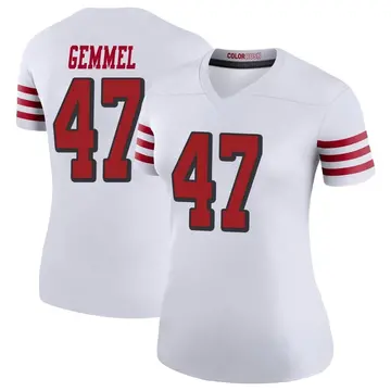 Women's Jeremiah Gemmel San Francisco 49ers Legend White Color Rush Jersey