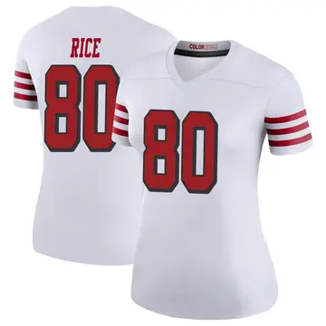 Women's Jerry Rice San Francisco 49ers Legend White Color Rush Jersey