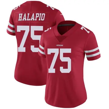 Women's Jon Halapio San Francisco 49ers Limited Red Team Color Vapor Untouchable Jersey