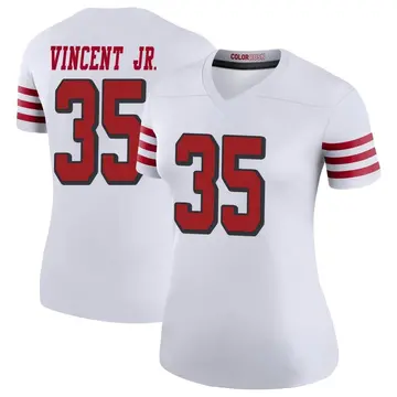 Women's Kary Vincent Jr. San Francisco 49ers Legend White Color Rush Jersey