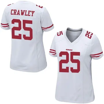 Women's Ken Crawley San Francisco 49ers Game White Jersey