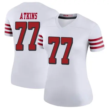 Women's Kevin Atkins San Francisco 49ers Legend White Color Rush Jersey