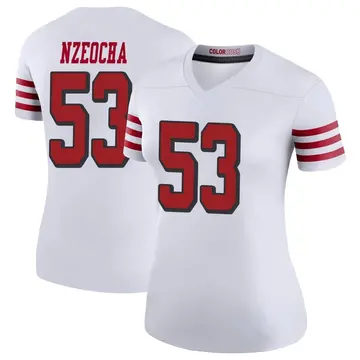 Women's Mark Nzeocha San Francisco 49ers Legend White Color Rush Jersey