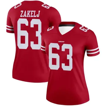 Women's Nick Zakelj San Francisco 49ers Legend Scarlet Jersey