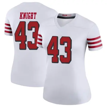 Women's Qwuantrezz Knight San Francisco 49ers Legend White Color Rush Jersey