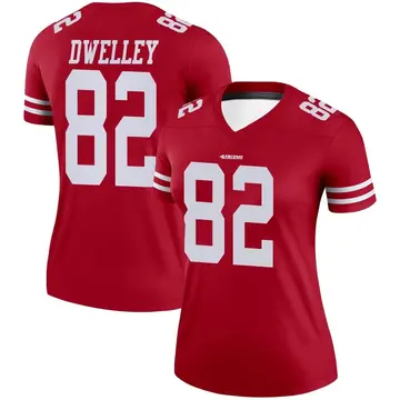 Women's Ross Dwelley San Francisco 49ers Legend Scarlet Jersey