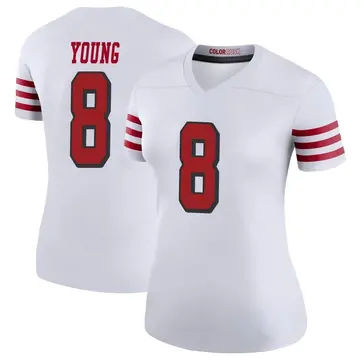Women's Steve Young San Francisco 49ers Legend White Color Rush Jersey