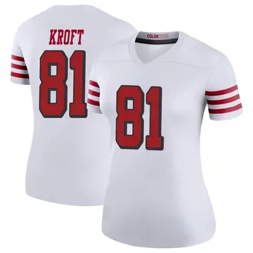 Women's Tyler Kroft San Francisco 49ers Legend White Color Rush Jersey
